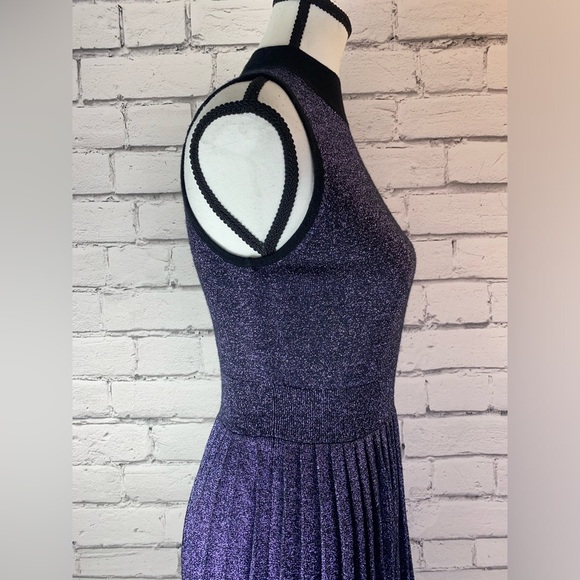 Kate Spade New York Purple Metallic Sweater Dress Pleated Skirt size Small - Picture 6 of 13